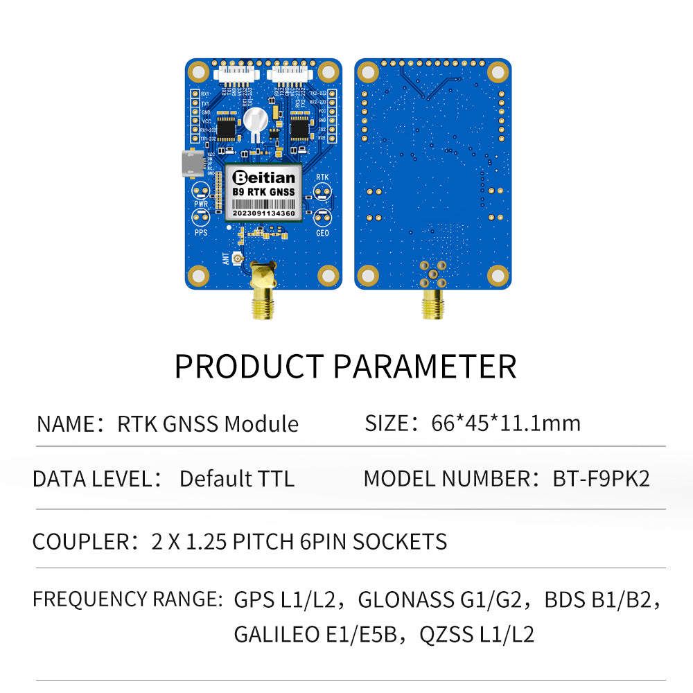 Beitian UM982 980 ZED-F9P module RTK high-precision centimeter-level GNSS positioning board for vehicles Beitian UM982 980 ZED-F9P module RTK high-precision centimeter-level GNSS positioning board for vehicles